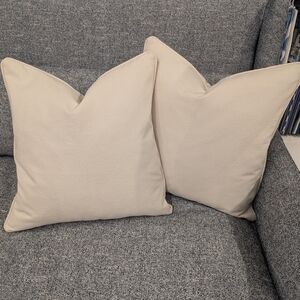 Set of Two Cream Throw Pillows